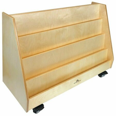 WHITNEY BROTHERS WB0136 36'' x 14 1/2'' x 28'' Deluxe Two Sided Mobile Book Display Stand 9460136